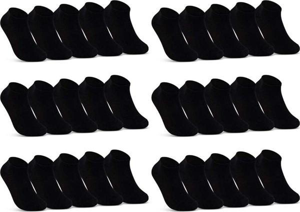 Sockshion Pamuklu Bay Kadın Patik Bilek Boy Çorap 30 Çift Ekonomik Paket - Image 1