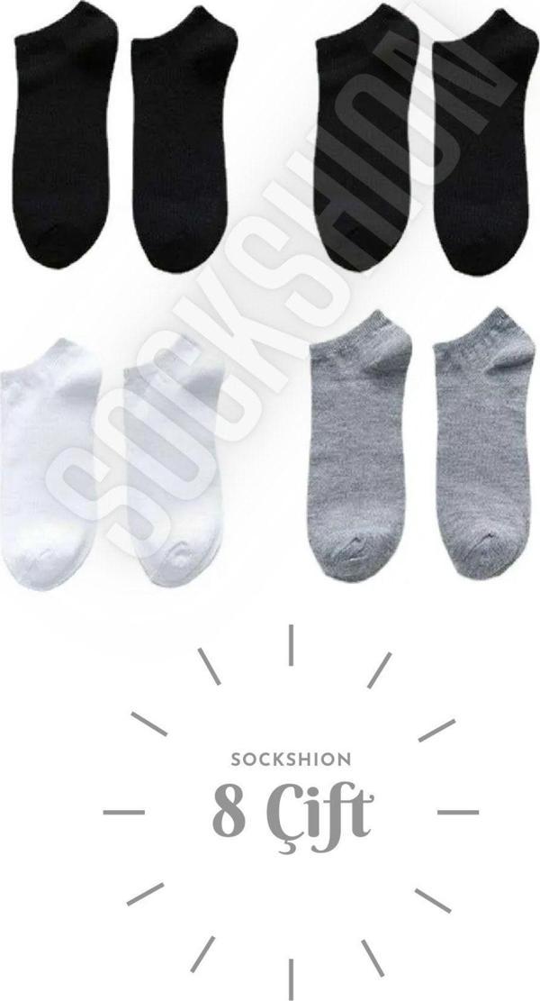 Sockshion Unisex 8 Çift Pamuklu Patik Çorap - Rahat Ve Şık Tasarım - Image 1