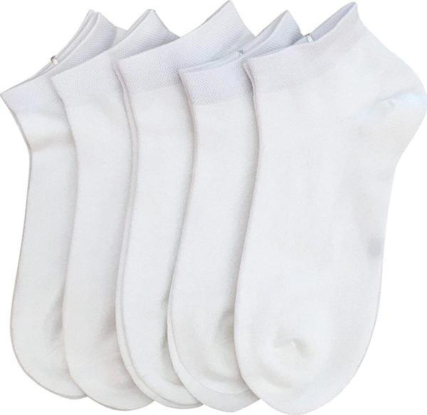 Sockshion Beyaz Pamuklu Bilek Boy Çorap 5^Li - Image 1