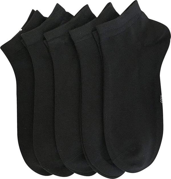 Sockshion Siyah Pamuklu Bilek Boy Çorap 5^Li - Image 1