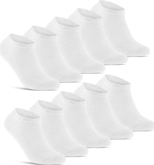 Sockshion Pamuklu Patik Bilek Boy Çorap Patik Çorap Beyaz Renk 10 Çift - Image 1