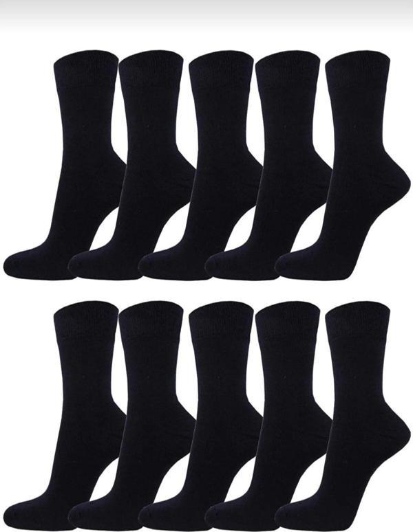 Sockshion 10'Lu Paket Klasik Pamuklu Soket Çorap Siyah Renk - Image 1
