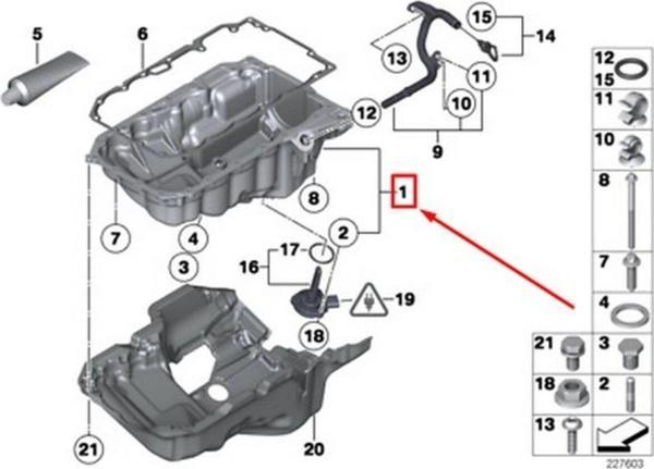 F20 F21 F22 F30 F31 F34 4F32 F33 F36 F07 F10 F11 2010 2018 Yan Karteri  (Oem No:11137812360) - Image 1