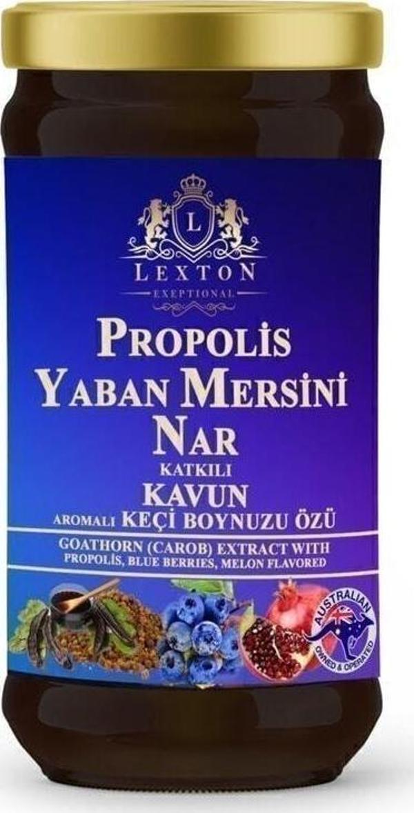 Lexton Propolis Yaban Mersini Nar Katkılı Kavun Aromalı Harnup Özü 640Gr - Image 1