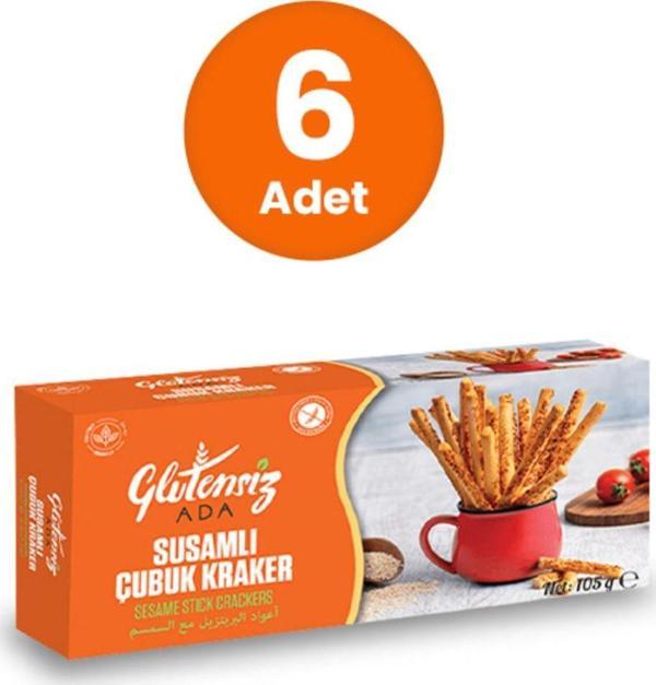 Glutensiz Ada Glutensiz Susamlı Çubuk Kraker 105 Gr (6 Adet) - Image 1