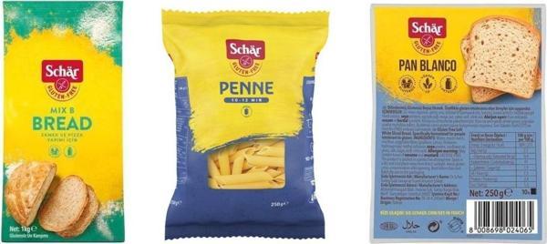 Schar Mix B 1000 Gr Ekmek Unu - Schar Penne Kalem Makarna 250 Gr - Schar Pan Blanco Dilimli Ekmek - Image 1