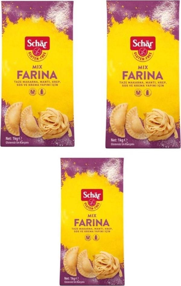 Schar Mix Farina Glutensiz 1000G Makarna Erişte Mantı Unu 3 Adet - Image 1