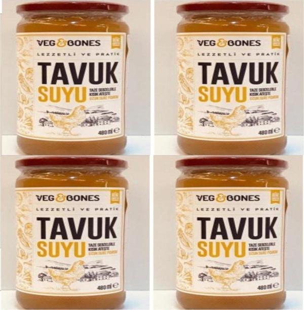 Veg&Bones Tavuk Suyu 480 Ml × 4 Adet - Image 1