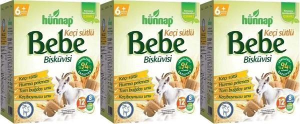 Hünnap Bebe Bisküvisi Keçi Sütlü 400Gr 3 Lü Set (Toplam 1200Gr) - Image 1