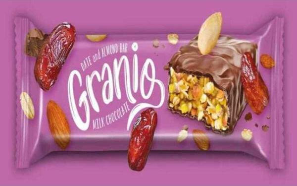 Granıo Granio Bademli Hurmalı Sütlü Çikolata Kaplı Bar 40 Gr X 24 Adet - Image 1