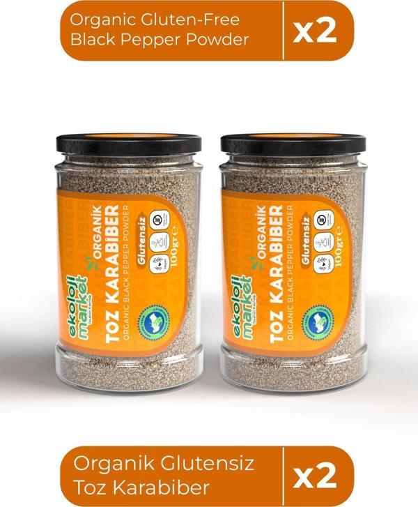 Ekoloji Market Organik Glutensiz Toz Karabiber 100 Gr X2 / Organic Gluten-Free Black Pepper Powder 100 Gr X2 - Image 1