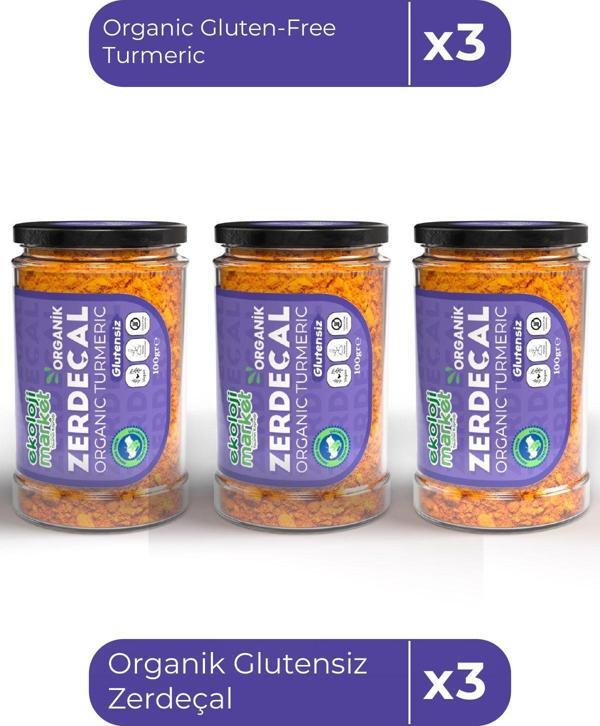 Ekoloji Market Organik Glutensiz Zerdeçal 100 Gr X3 / Organic Gluten-Free Turmeric 100 Gr X3 - Image 1