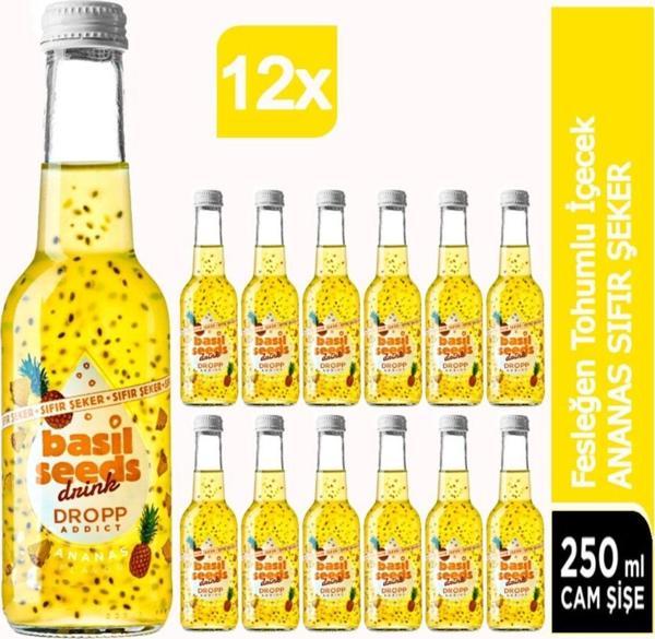 Basıl Seeds Drınk Basıl Seeds Fesleğen Tohumlu İçecek Ananas Sıfır Şeker 12X250Ml - Image 1