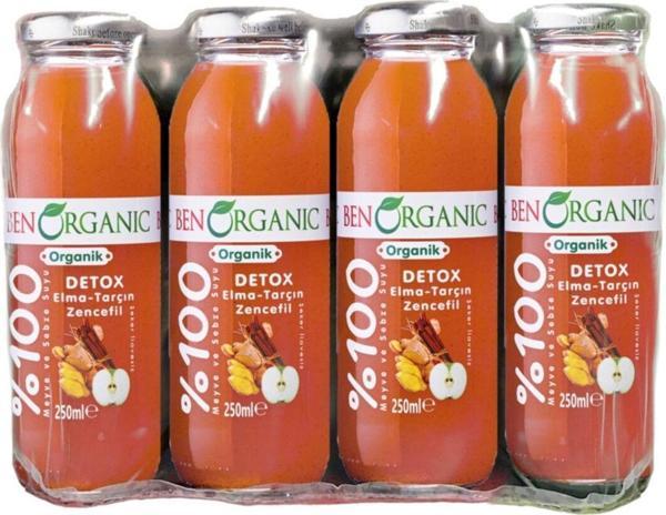 Benorganic Organik Detox Elma Tarçın Zencefil Suyu 12 X 250 Ml - Image 1