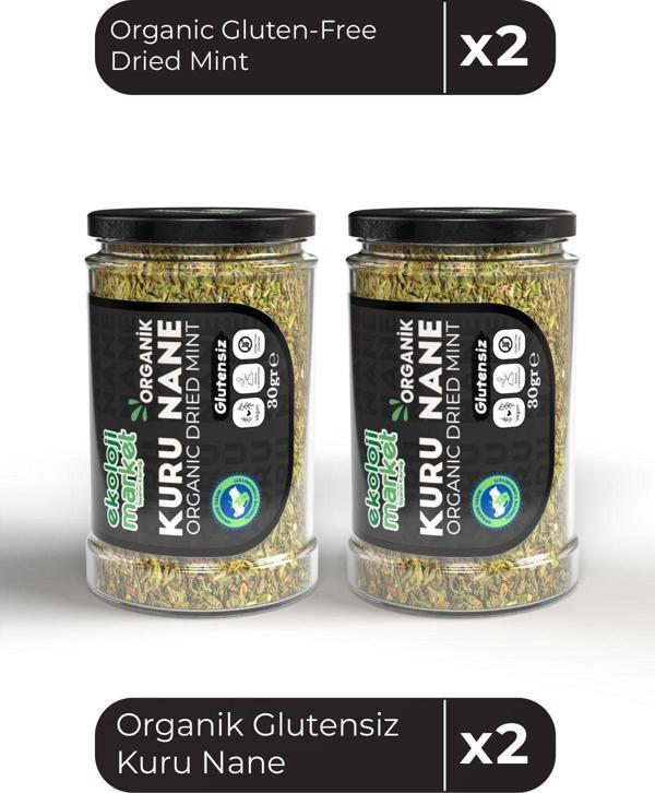 Ekoloji Market Organik Glutensiz Kuru Nane 30 Gr X2 / Organic Gluten-Free Dried Mint 30 Gr X2 - Image 1