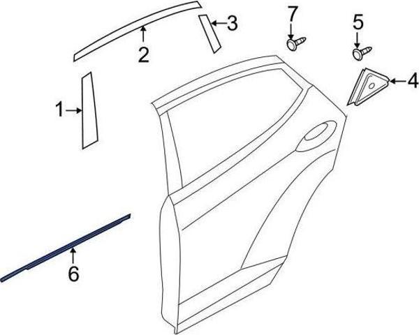 Cam Sıyırıcı Elantra 11-13 Arka Kapı Dış Sol (Oem No: 83210-3X000) - Image 1
