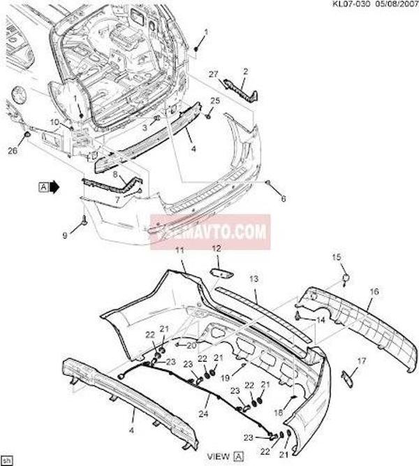 Arka Tampon Braketı : L Opel Captıva Bm 07- (Oem No: 20961276) - Image 1