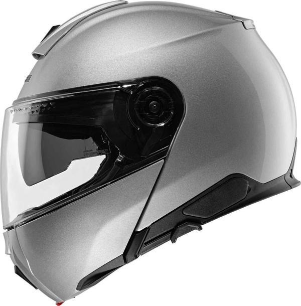 Schubert C5 Glossy Silver Çene Açılır Kask - Image 1