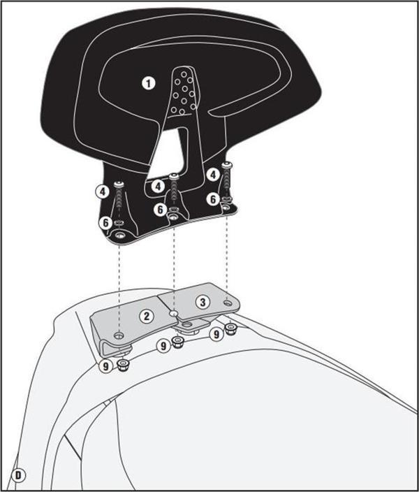 Kappa KTB6107A Kymco Downtown Abs 125I / 350I (15-21) Sissy Bar - Image 1