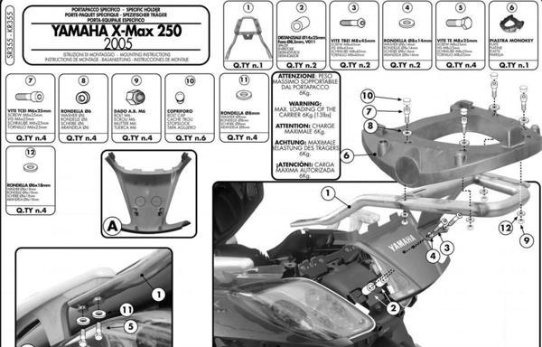 Kappa KR355 YAMAHA X-MAX 125-250 (05-09) Arka Çanta Tasiyici - Image 1
