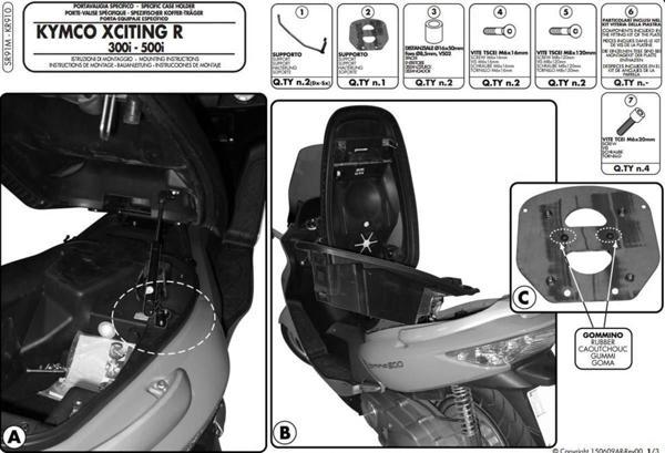 Givi SR91M KYMCO XCITING R 300I-500I (09-14) Arka Çanta Taşıyıcı - Image 1
