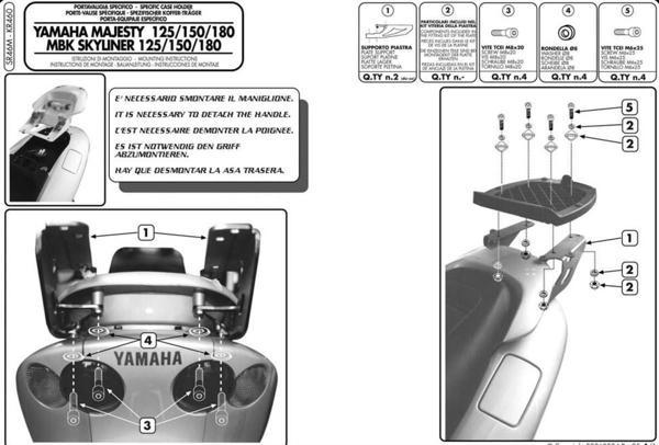 Givi SR46M YAMAHA MAJESTY 125-150-180 (01-11) Arka Çanta Taşıyıcı - Image 1