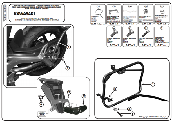 Kappa KLX4104 KAWASAKI ER-6N - ER-6F 650 (12-16) Yan Çanta Taþıyıcı - Image 1