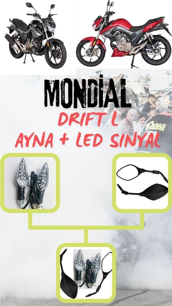 Kesmez Motor Mondiaal Drift L Ayna+Led Sinyal Set Takım - Image 1