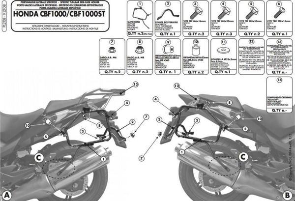 Givi PL208 HONDA CBF 1000 - CBF 1000ST (10-14) Yan Çanta Taşıyıcı - Image 1
