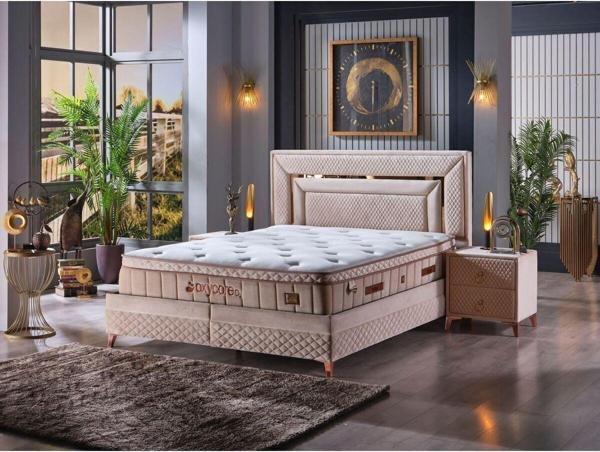 Tutku Yatak Oxycore Torba Yaylı Oksijenli Hijyenik Kuş Tüyü Sünger Ergonomik Yatak+Baza+Baza Başlığı - Image 1
