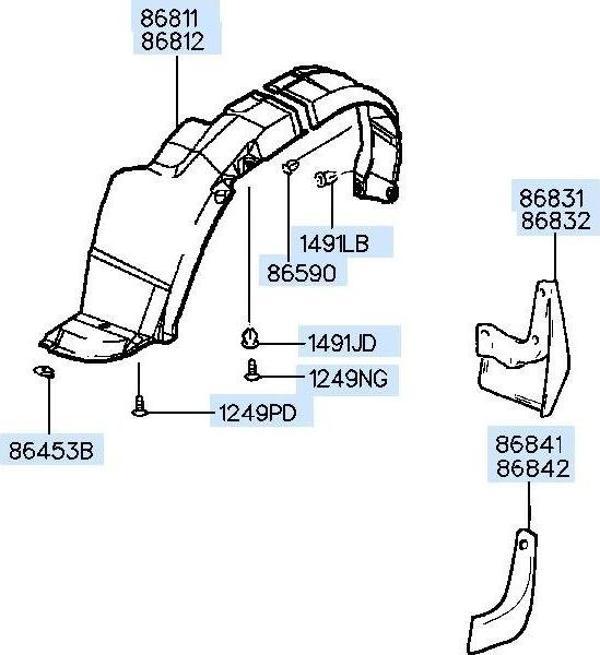 Çamurluk Davlumbazı Pıcanto Ön 08-12 Sağ (Oem No: 86812-07500) - Image 1