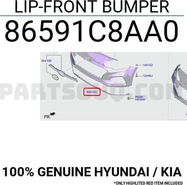 Tampon Alt Koruyucu Karlık İ20 18= On (1 Adet) (Oem No: 86591-C8Aa0) - Image 1