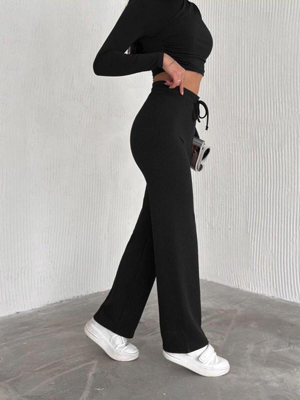 Dechival Fitilli Palazzo Pantolon / Mevsimlik Yada Yazlık /Günlük Comfortable Pantolon-Eşofman - Image 1