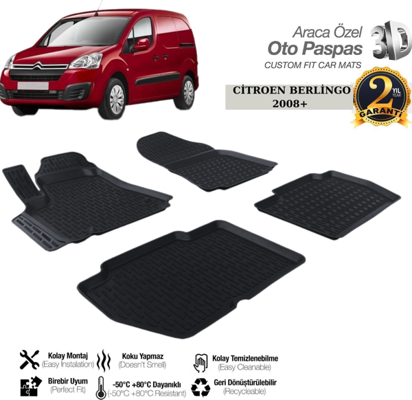 3D PASPAS SİYAH CITROEN BERLINGO 90 HP 2008--2018 - Image 1