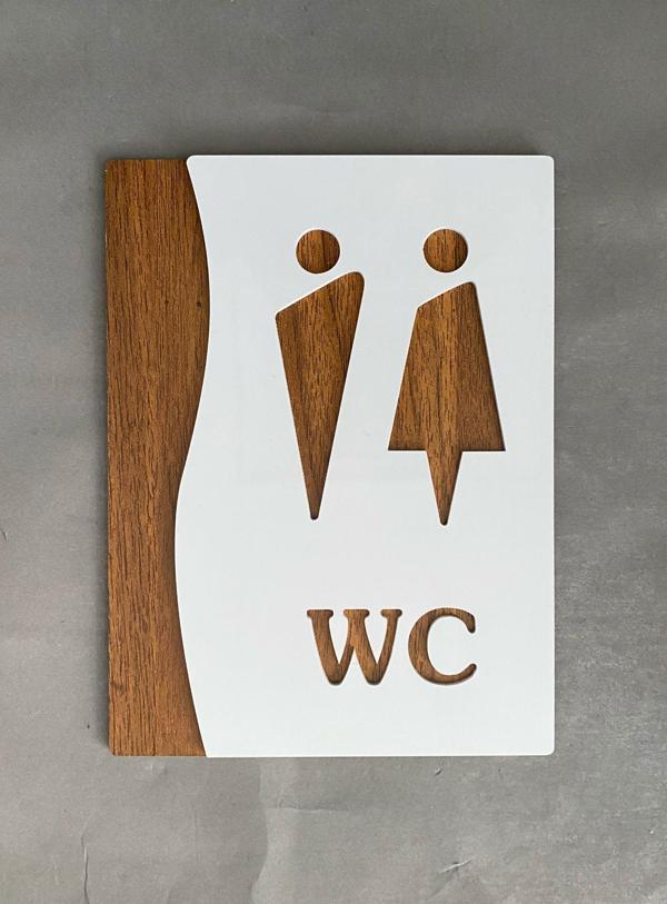 White Pearl Mdf Serisi WC Yönlendirme Levhası - Image 1