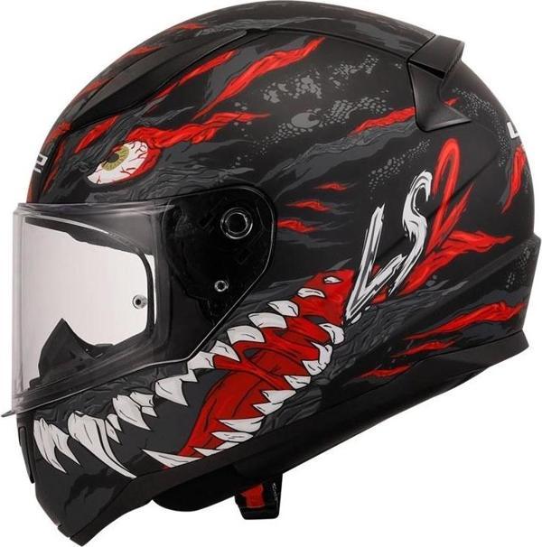 KASK LS2 RAPID 2 KAIJU MAT SİYAH-KIRMIZI-BEYAZ - Image 1