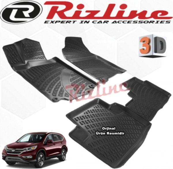 Rizline Honda Crv 3D Paspas Havuzlu 2013 - 2018 Arası Siyah 4 Parça Set - Image 1