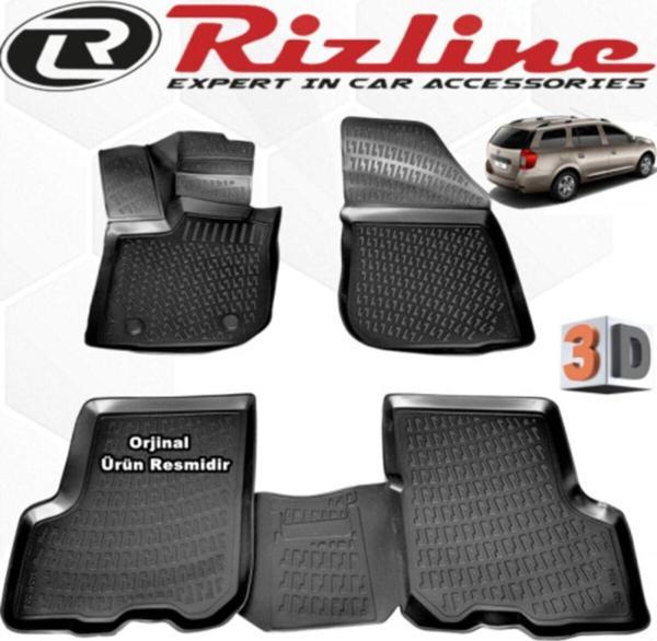Rizline Dacia Logan Mcv 3D Paspas Havuzlu 2013 - 2020 Arası Siyah 4 Parça Set - Image 1