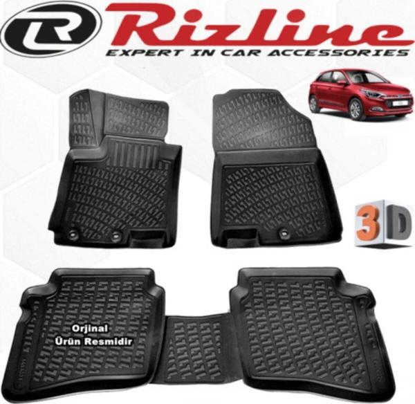 Rizline Hyundai I20 3D Paspas Havuzlu Hb 2014 - 2020 Arası Siyah 4 Parça Set - Image 1