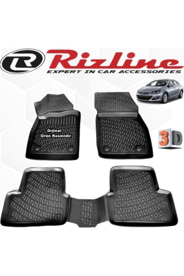 Rizline Opel Astra J 3D Paspas Havuzlu Sedan 2012 - 2019 Arası Siyah 4 Parça Set - Image 1