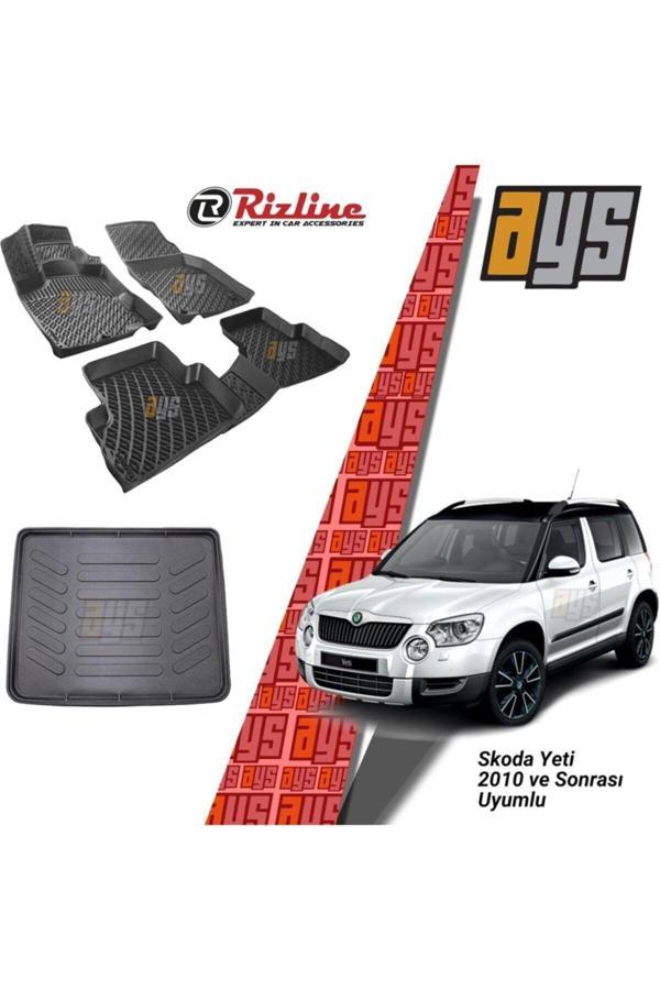 Rizline Skoda Yeti 2010 Sonrası 3D Havuzlu Paspas + Bagaj Havuzu - Image 1