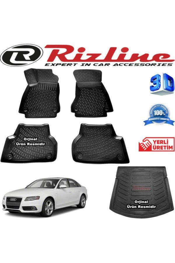 Rizline Audi A4 3D Paspas + 3D Bagaj Havuzu B8 2008-2014 Arası Siyah - Image 1