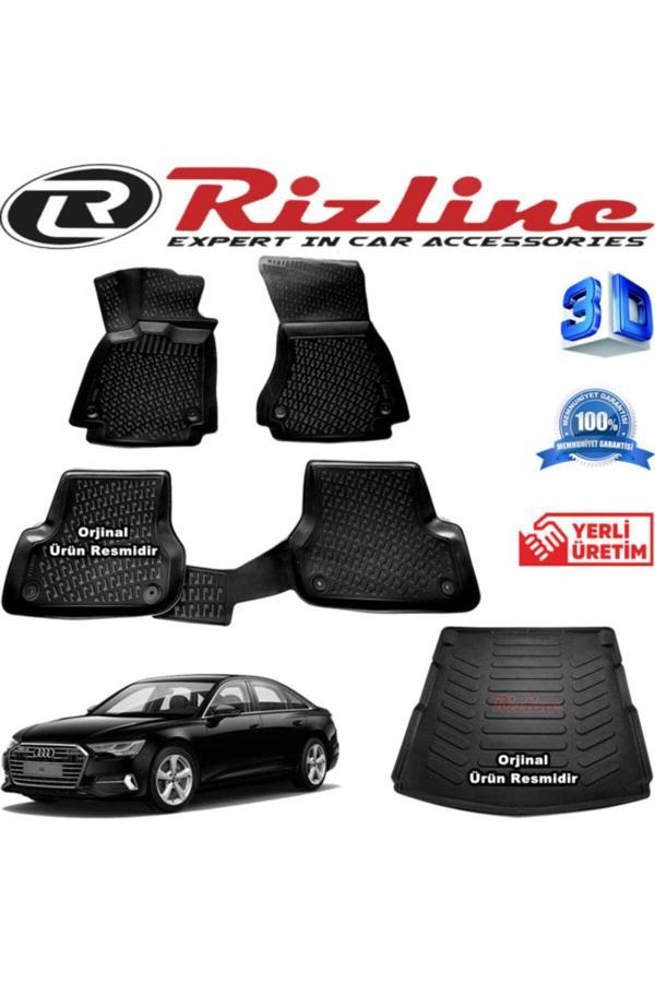 Rizline Audi A6 3D Paspas + 3D Bagaj Havuzu 2015-2020 Arası Siyah Set - Image 1