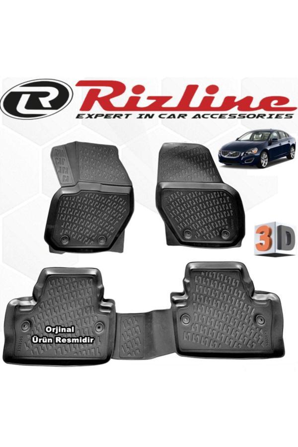 Rizline Volvo S60 3D Paspas Havuzlu 2010 - 2016 Arası Siyah 4 Parça Set - Image 1