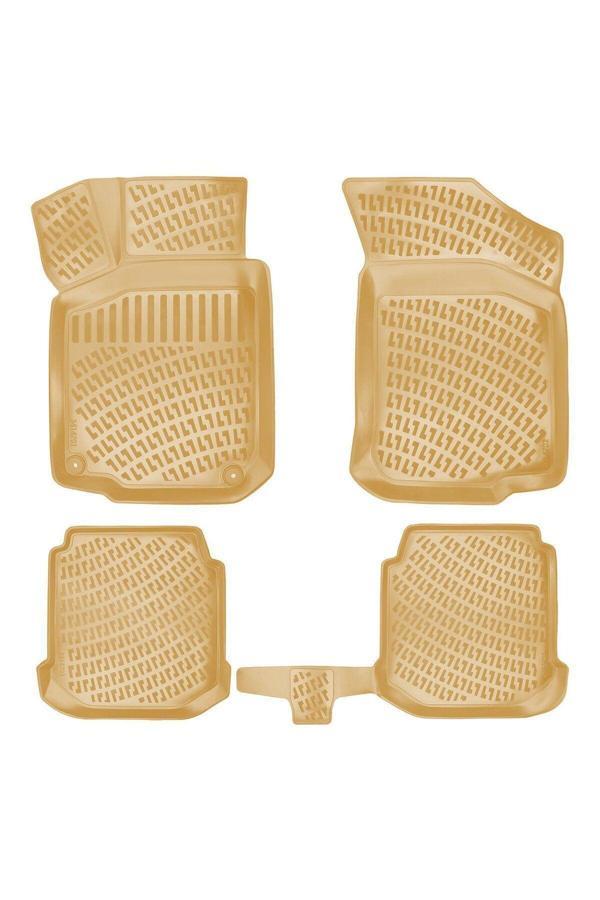 Rizline Seat Leon 2002 Araca Özel Tasarım 3D Havuzlu Bej Paspas - Image 1