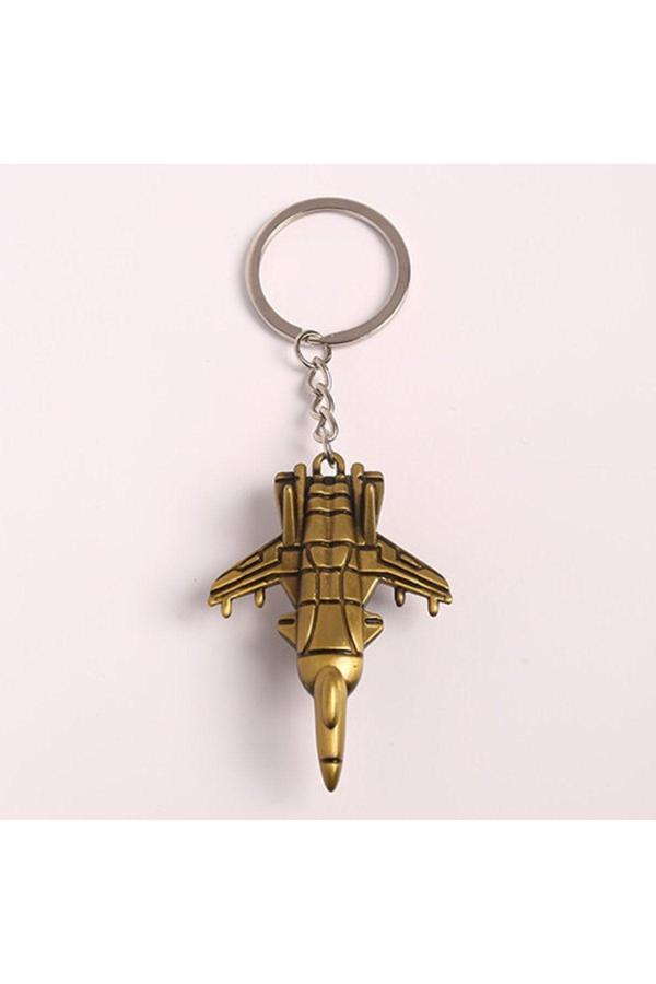 New Life Promosyon Nl F16 Savaş Uçağı Tasarımlı Bronz Anahtarlık - Image 1