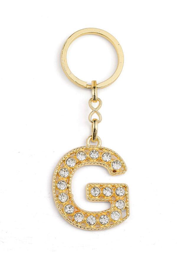 New Life Promosyon Nl Harf Taşlı Şık Anahtarlık Gold G Harfi - Image 1