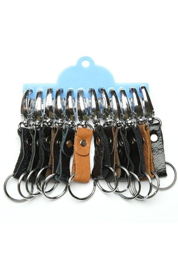 New Life Promosyon Nl Deri Kancalı Anahtarlık 12'Li Karışık Renk - Image 1