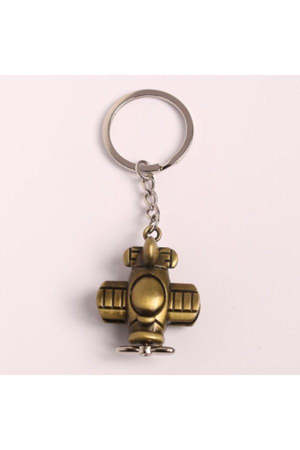 New Life Promosyon Nl Yenihayat Bronz Uçak Figürlü Metal Anahtarlık - Image 1