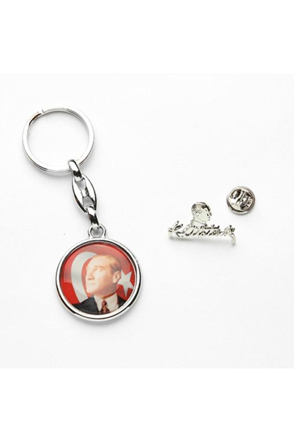 New Life Promosyon Nl Mustafa Kemal Atatürk Tasarımlı Anahtarlık + Imza Rozet - Image 1